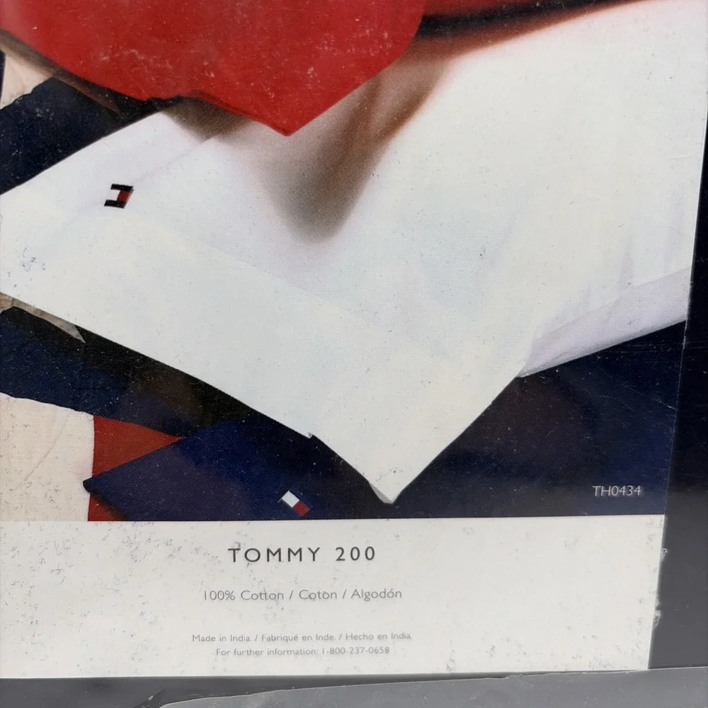 Vintage Tommy‎ Hilfiger Queen Flat Sheet Navy Blue 100% Combed Cotton NIP